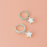 ARGOLLAS STARS WHITE BAÑADAS EN ORO BLANCO