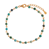 PULSERA SILA AZUL BAÑADA EN ORO