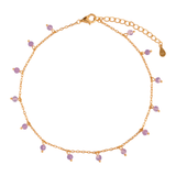 TOBILLERA SILA MORADO BAÑADA EN ORO