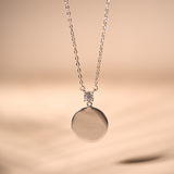 COLLAR PARA GRABAR MEDALLA CIRCÓN 14MM PLATA