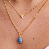 COLLAR VERA ÒPALO AZUL BAÑADO EN ORO