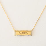 COLLAR PARA GRABAR BARRA BAÑADO EN ORO