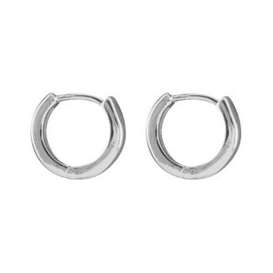 ARGOLLAS LISAS 10MM BAÑADAS EN ORO BLANCO