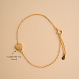 PULSERA CORAZÓN ROJO BAÑADA EN ORO
