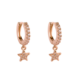 ARGOLLAS ESTRELLA CIRCONES BAÑADAS EN ORO ROSADO