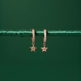 ARGOLLAS ESTRELLA CIRCONES BAÑADAS EN ORO ROSADO