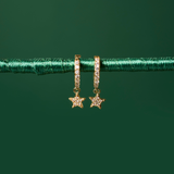 ARGOLLAS ESTRELLA CIRCONES BAÑADAS EN ORO