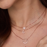 COLLAR INICIAL SHINE BAÑADO EN ORO ROSADO