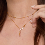 COLLAR CASCADA CIRCONES BAÑADO EN ORO