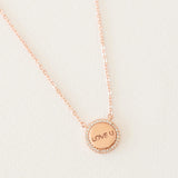 COLLAR PARA GRABAR CÍRCULO CON CIRCONES BAÑADO EN ORO ROSADO