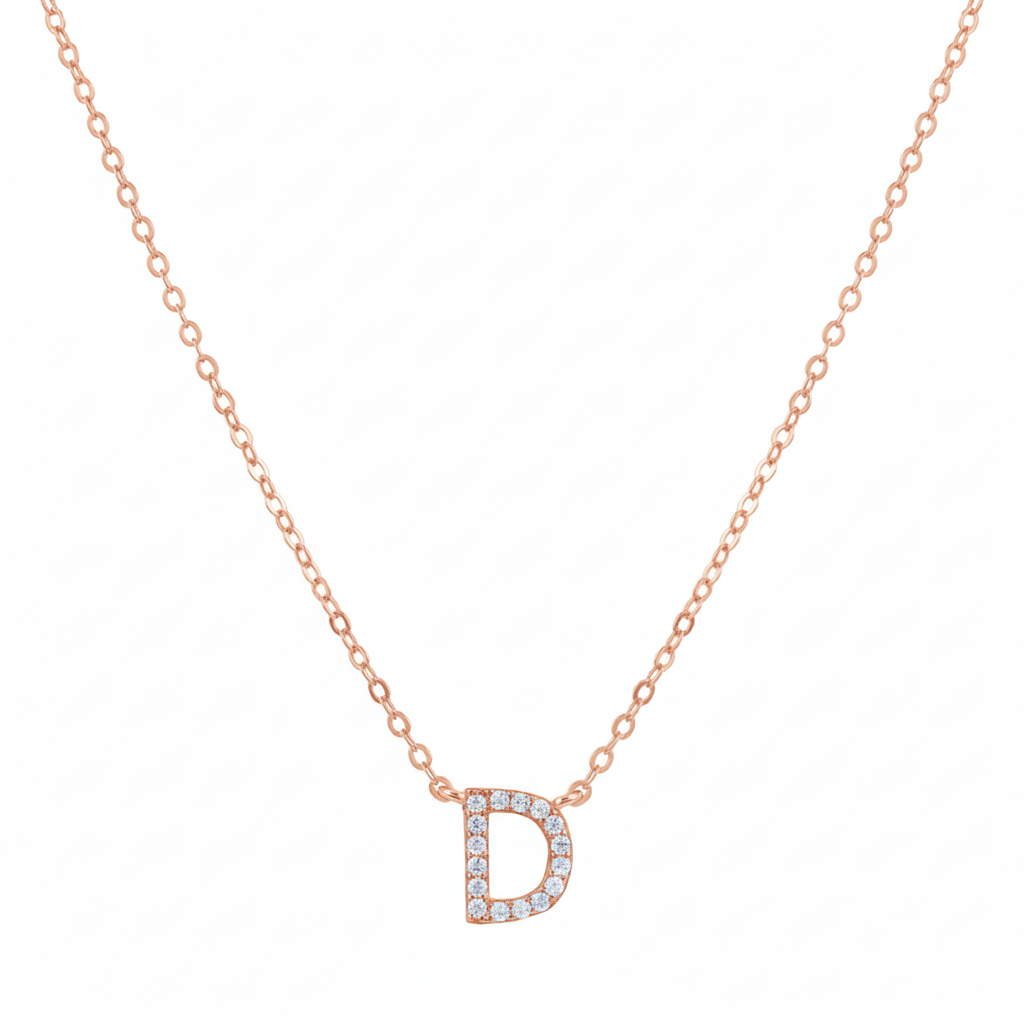 COLLAR INICIAL SHINE BAÑADO EN ORO ROSADO