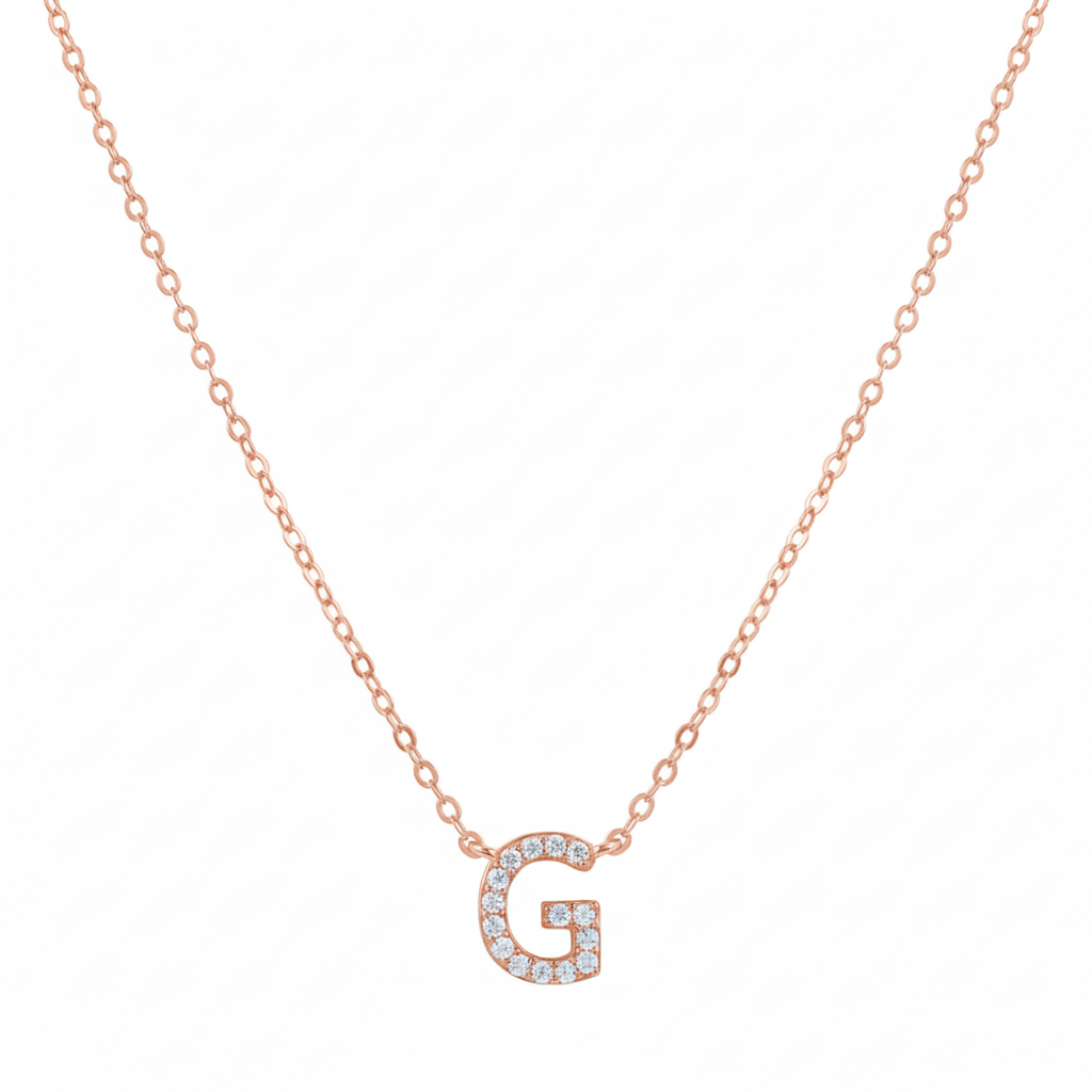 COLLAR INICIAL SHINE BAÑADO EN ORO ROSADO