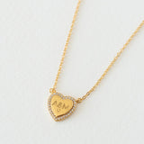 COLLAR PARA GRABAR CORAZÓN BAÑADO EN ORO