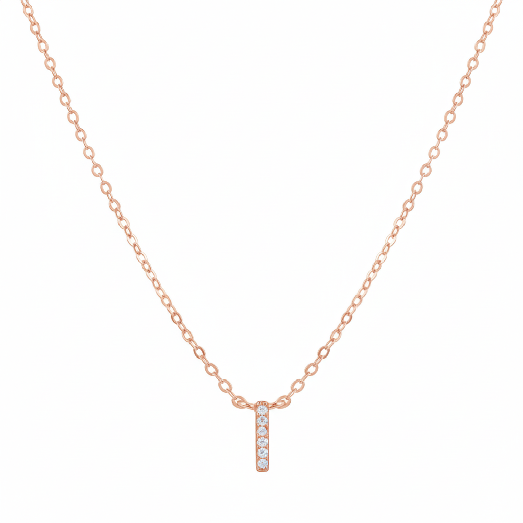 COLLAR INICIAL SHINE BAÑADO EN ORO ROSADO