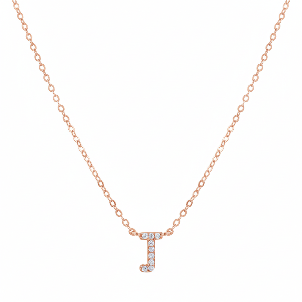 COLLAR INICIAL SHINE BAÑADO EN ORO ROSADO