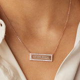 COLLAR PARA GRABAR BARRA BAÑADO EN ORO ROSADO