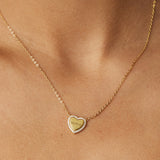 COLLAR PARA GRABAR CORAZÓN BAÑADO EN ORO