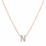 COLLAR INICIAL SHINE BAÑADO EN ORO ROSADO