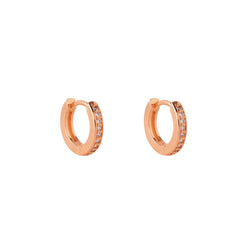 ARGOLLAS LISAS CIRCONES BAÑADAS EN ORO ROSADO 12MM | BOAZ JOYAS