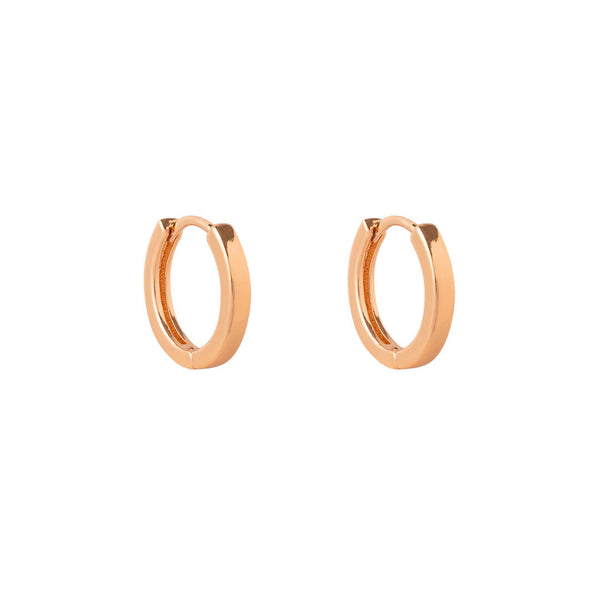 ARGOLLAS LISAS 15MM BAÑADAS EN ORO ROSADO | BOAZ JOYAS