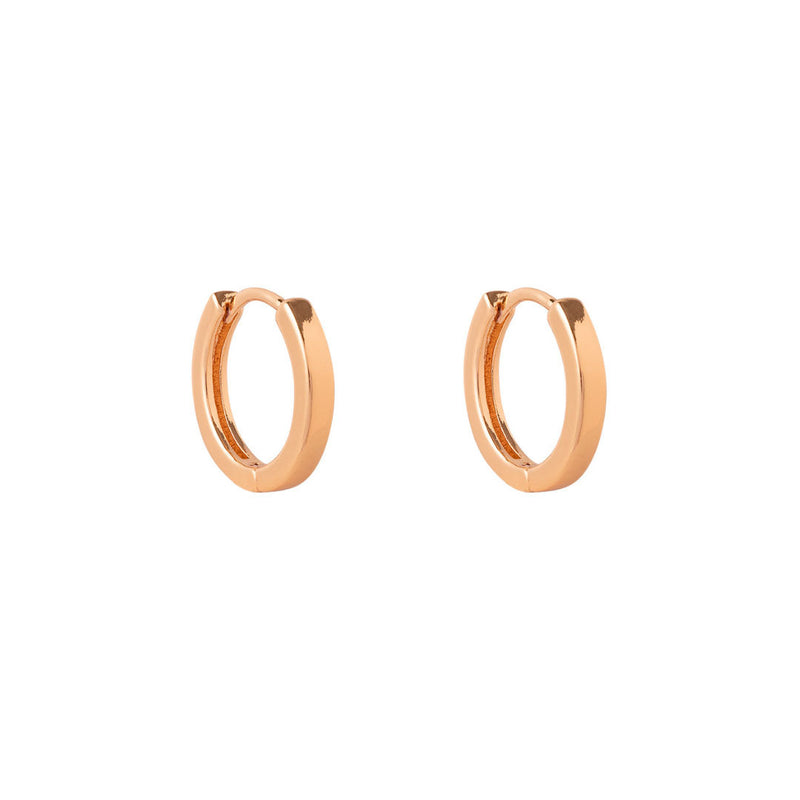 ARGOLLAS LISAS 15MM BAÑADAS EN ORO ROSADO | BOAZ JOYAS