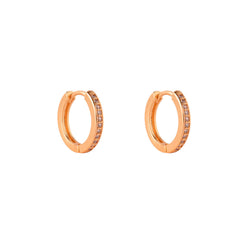 ARGOLLAS LISAS CIRCONES BAÑADAS EN ORO ROSADO 15MM | BOAZ JOYAS