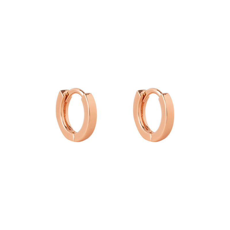 ARGOLLAS LISAS 12MM BAÑADAS EN ORO ROSADO | BOAZ JOYAS