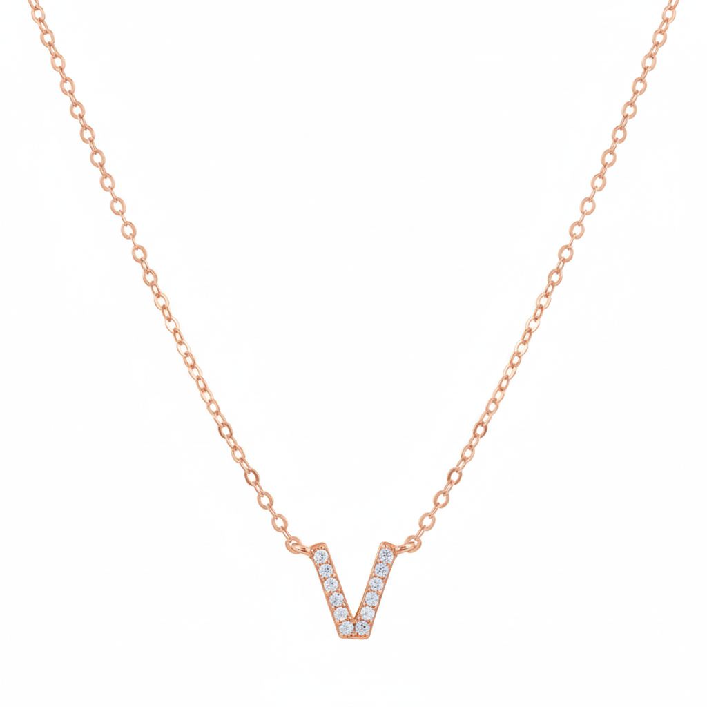 COLLAR INICIAL SHINE BAÑADO EN ORO ROSADO