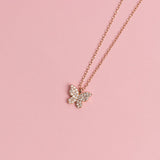 COLLAR MARIPOSA BAÑADO EN ORO ROSADO