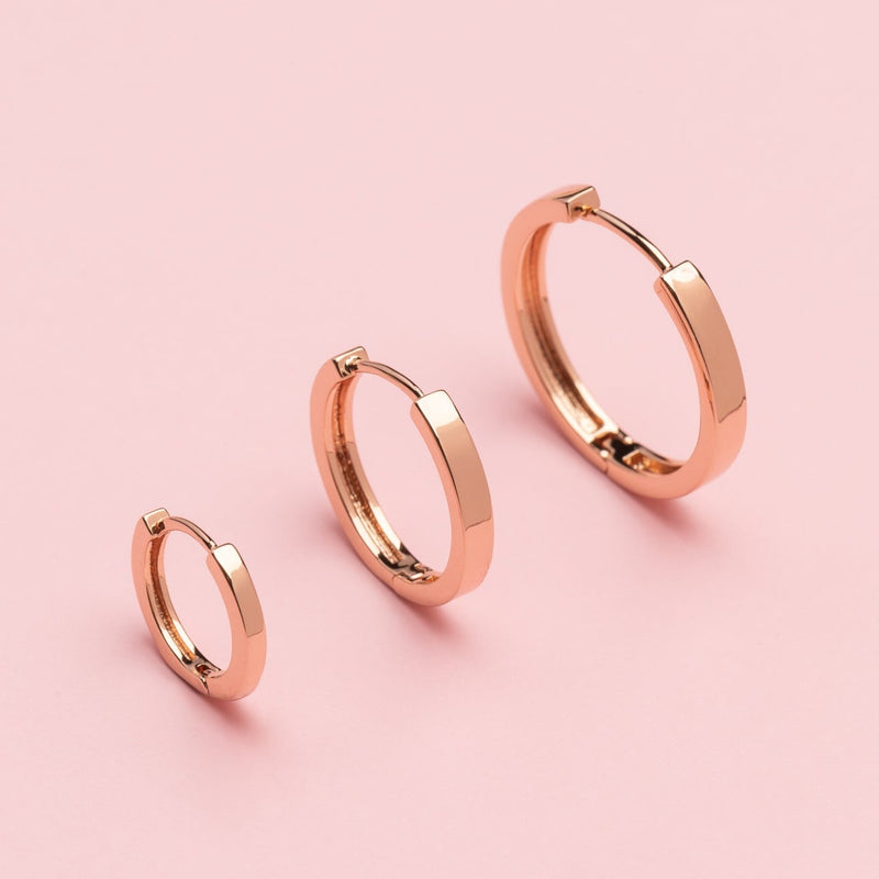 ARGOLLAS LISAS 20MM BAÑADAS EN ORO ROSADO | BOAZ JOYAS