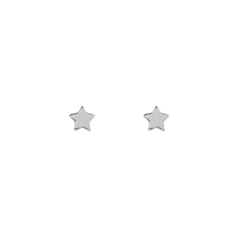 AROS MINI STARS BAÑADOS EN ORO BLANCO | BOAZ JOYAS