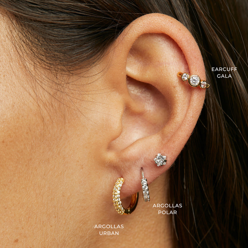 AROS FIONA BAÑADOS EN ORO BLANCO | BOAZ JOYAS