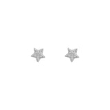 AROS MINI STARS CIRCONES BAÑADOS EN ORO BLANCO