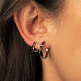 ARGOLLAS LUCA BLACK BAÑADAS EN ORO BLANCO