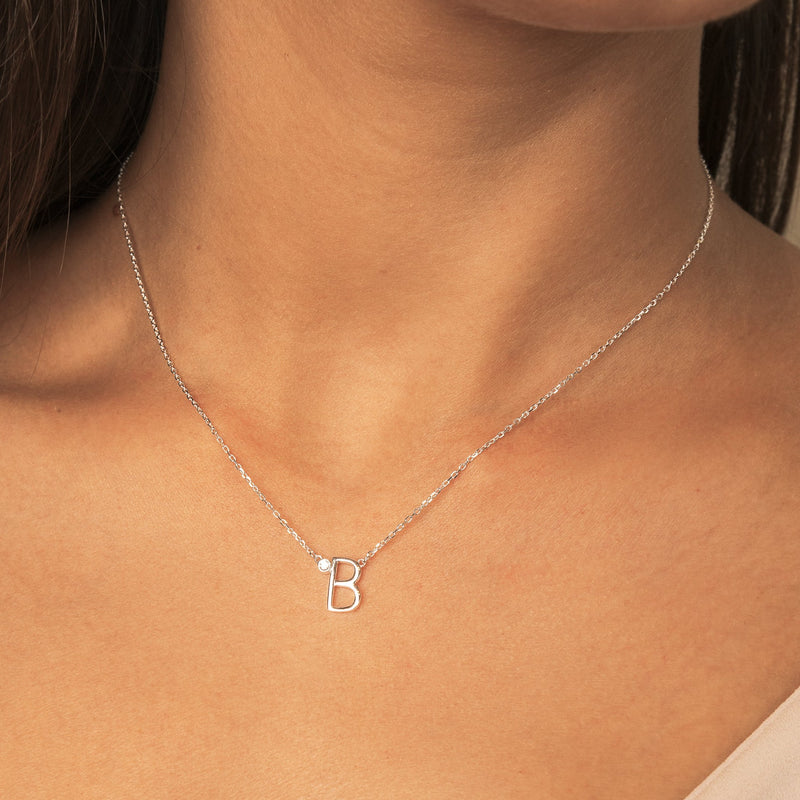COLLAR INICIAL LUZ PLATA | BOAZ JOYAS