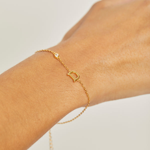 PULSERA INICIAL BAÑADA EN ORO | BOAZ JOYAS