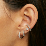 EARCUFFS ADA BAÑADOS EN ORO BLANCO