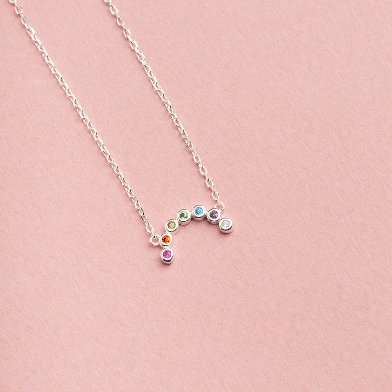 COLLAR ARCOÍRIS PLATA | BOAZ JOYAS