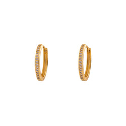 ARGOLLAS LISAS CIRCONES BAÑADAS EN ORO 18MM | BOAZ JOYAS
