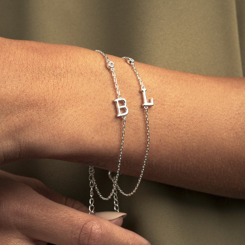 PULSERA INICIAL PLATA | BOAZ JOYAS