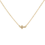 COLLAR CRUZ BAÑADO EN ORO