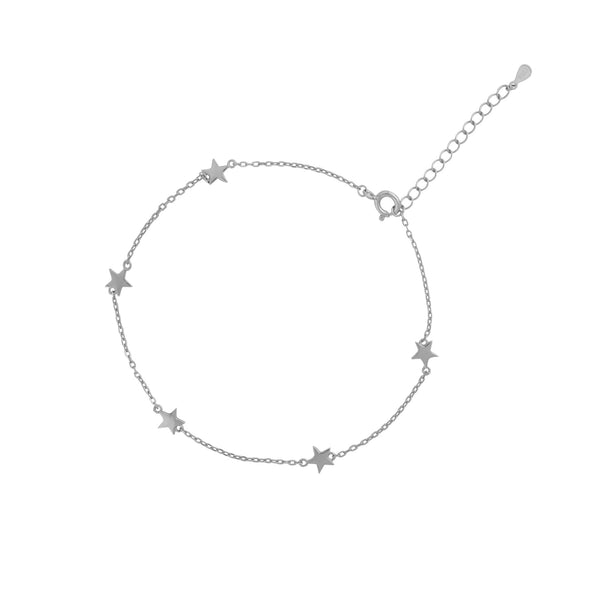 TOBILLERA STARS PLATA | BOAZ JOYAS