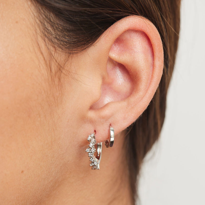 ARGOLLAS ROMA BAÑADAS EN ORO BLANCO | BOAZ JOYAS