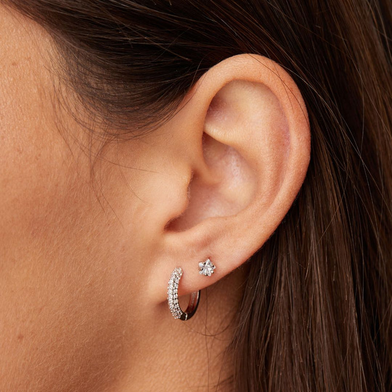 AROS FIONA BAÑADOS EN ORO BLANCO | BOAZ JOYAS