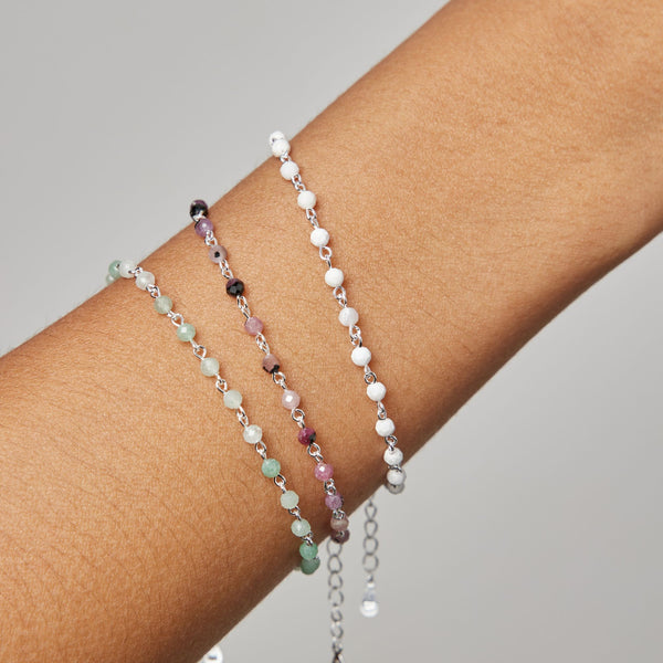 PULSERA SILA WHITE PLATA | BOAZ JOYAS