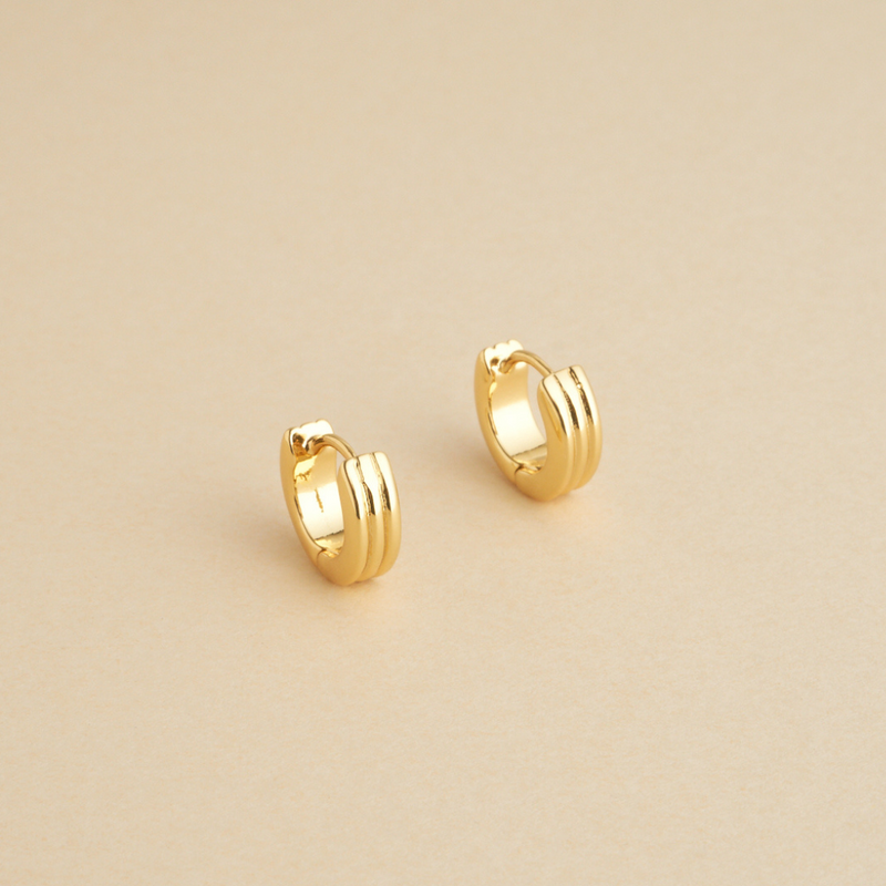 ARGOLLAS BRUNA 12MM BAÑADAS EN ORO | BOAZ JOYAS