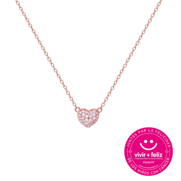 COLLAR CORAZÓN BAÑADO EN ORO ROSADO | BOAZ JOYAS