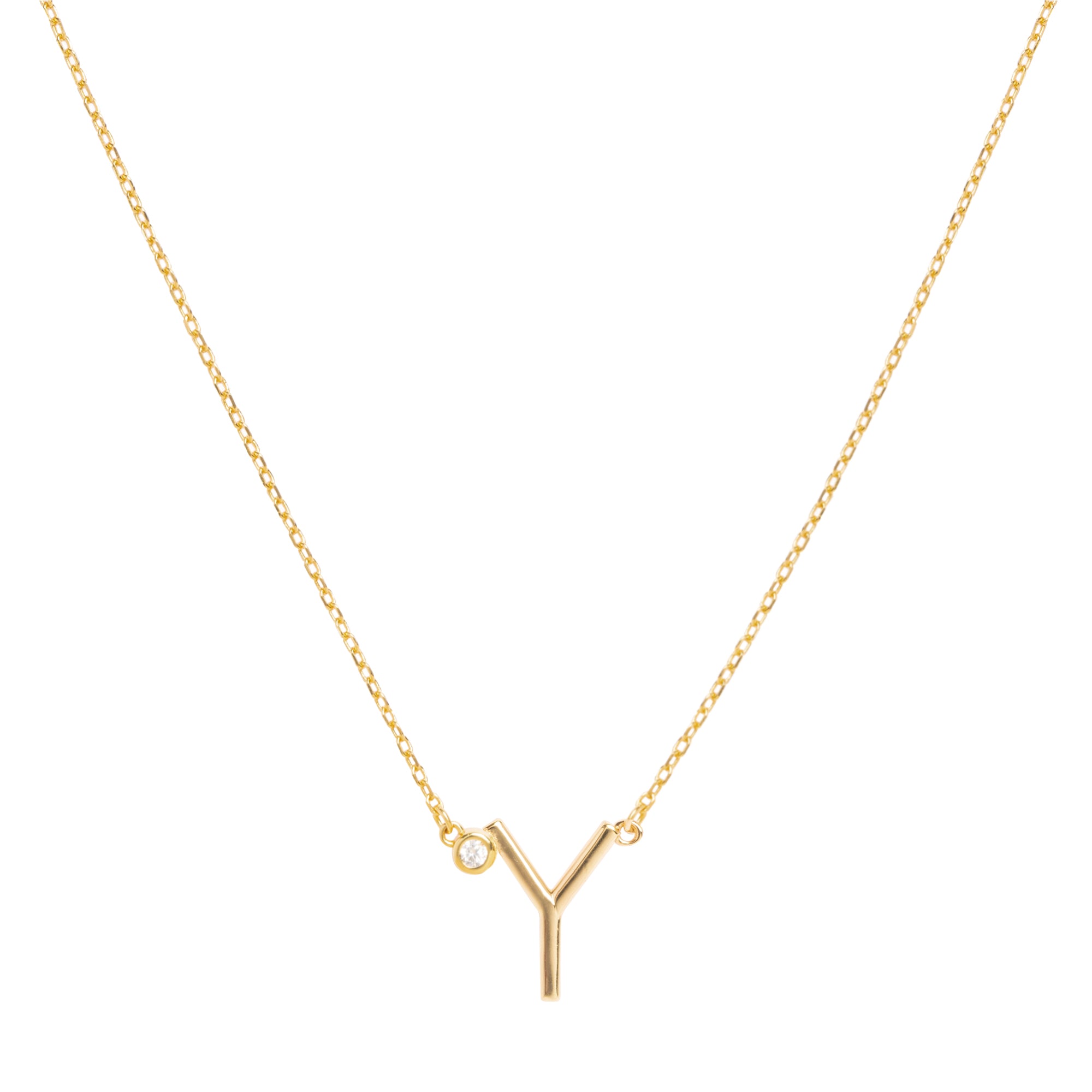 COLLAR INICIAL LUZ BAÑADO EN ORO