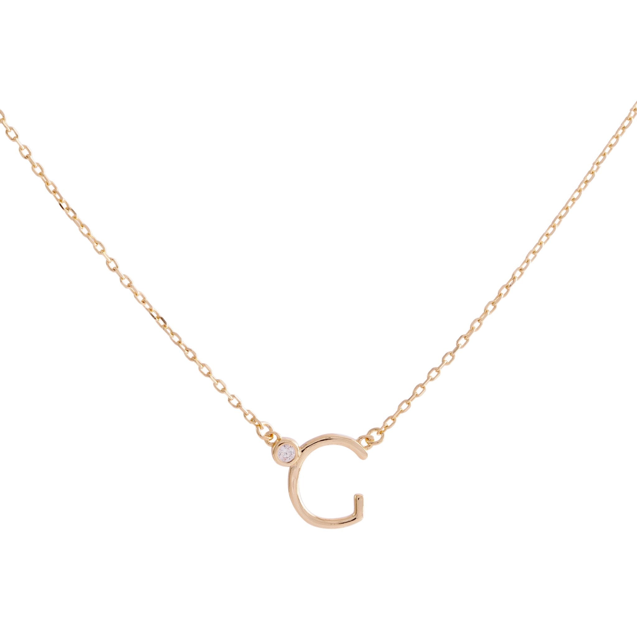 COLLAR INICIAL LUZ BAÑADO EN ORO