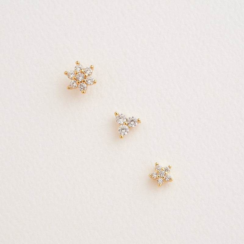 AROS FLOR BAÑADOS EN ORO | BOAZ JOYAS